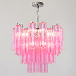 Элитная Люстра Textured Glass Pink Chandelier Ярко Розовое стекло варинант исполнения - 3 | Loft Concept в Воронеже