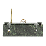 Настольный письменный набор из змеевика с подставкой под календарь и часами Successful Leader варинант исполнения - 3 | Loft Concept в Воронеже