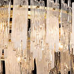 Люстра круглая с прозрачными стержнями разной длины Textured Glass Chandelier варинант исполнения - 5 | Loft Concept в Воронеже