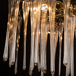 Люстра подвесная круглая в виде ветвей деревьев бронзового цвета с прозрачными подвесками-каплями Droplet Chandelier варинант исполнения - 6 | Loft Concept в Воронеже