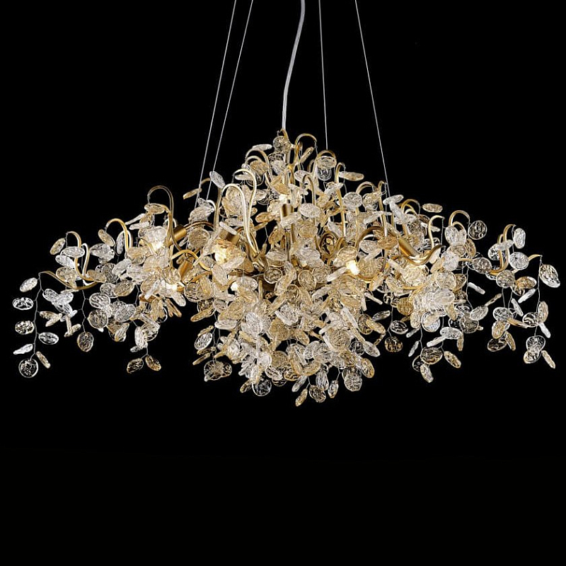 Люстра FAIRYTREE Chandelier Gold 9 Прозрачное Стекло Золотой Люстра FAIRYTREE Chandelier Gold 9 Прозрачное Стекло Золотой в Воронеже | Loft Concept
