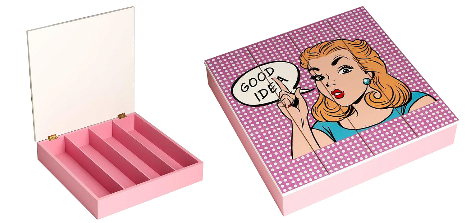 Шкатулка Pop Art Girl pink Шкатулка Pop Art Girl pink - Loft-Concept в Воронеже