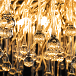 Люстра подвесная с прозрачными стеклянными подвесками в форме капель Диаметр 100 см Droplet Chandelier варинант исполнения - 10 | Loft Concept в Воронеже