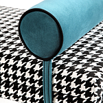 Банкетка Banquette PIED DE POULE с принтом гусиная лапка и синими подлокотниками  варинант исполнения - 3 | Loft Concept в Воронеже