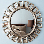 Зеркало-солнце в серебряной раме Silver Sun варинант исполнения - 1 | Loft Concept в Воронеже