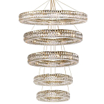 Многоярусная Люстра Elizabeth Золото Вертикальная композиция из пяти хрустальных светильников варинант исполнения - 1 | Loft Concept в Воронеже