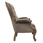 Кресло с мягкой обивкой из коричневого велюра на 4-х деревянных ножках Evelyn Classical Armchair варинант исполнения - 1 | Loft Concept в Воронеже
