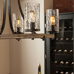 Люстра подвесная с восемью прозрачными стеклянными цилиндрическими плафонами в стиле лофт Feiss варинант исполнения - 8 | Loft Concept в Воронеже