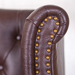 Кресло из натуральной кожи на 4-х деревянных ножках из массива бука Thomas Armchair brown варинант исполнения - 4 | Loft Concept в Воронеже