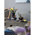 Ваза темно-синяя фарфоровая на бронзовой подставке с ажурным ободком и изогнутыми ручками Eden Garden варинант исполнения - 5 | Loft Concept в Воронеже