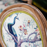 Стул из массива бука с изображением птиц и цветов Beige Green Chinoiserie Garden Chair варинант исполнения - 4 | Loft Concept в Воронеже