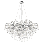 Люстра подвесная с прозрачными стеклянными подвесками в форме капель Диаметр 100 см Droplet Chandelier варинант исполнения - 14 | Loft Concept в Воронеже