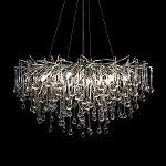 Люстра подвесная с прозрачными стеклянными подвесками в форме капель Диаметр 80 см Droplet Chandelier варинант исполнения - 6 | Loft Concept в Воронеже