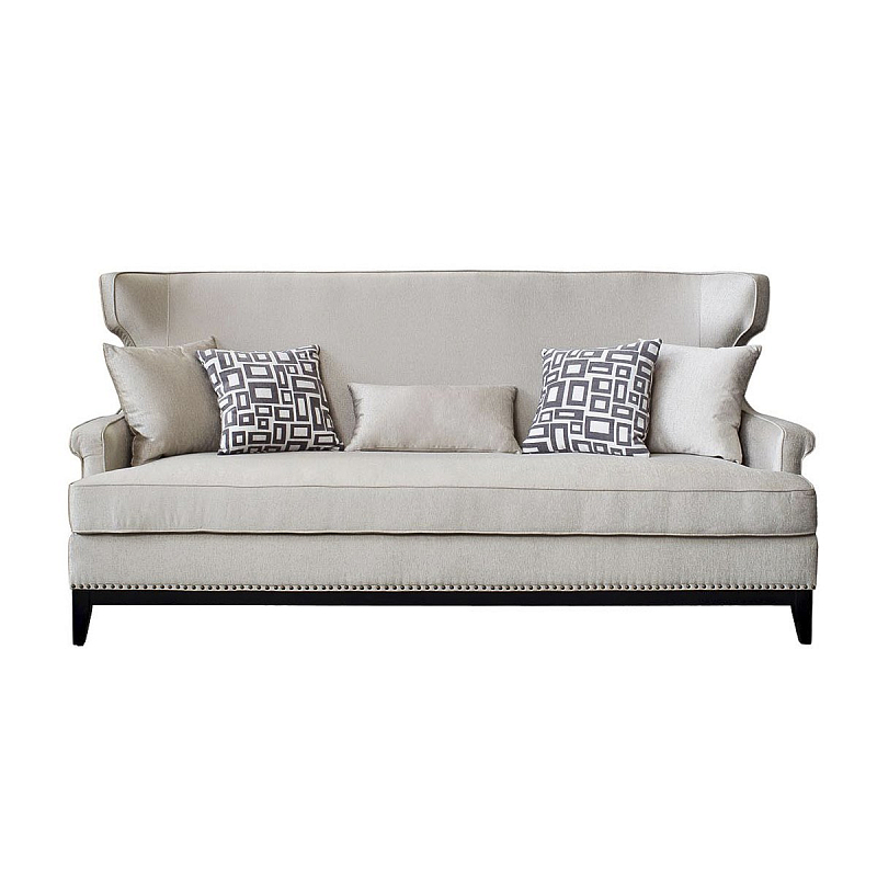 Диван Seine Sofa Velvet 3 Бежево-серый Диван Seine Sofa Velvet 3 Бежево-серый в Воронеже | Loft Concept