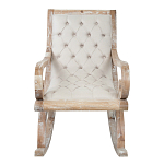 Кресло-качалка с мягкой обивкой из льна Ella Armchair beige варинант исполнения - 1 | Loft Concept в Воронеже