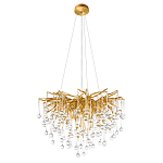 Люстра подвесная с прозрачными стеклянными подвесками в форме капель Диаметр 60 см Droplet Chandelier варинант исполнения - 2 | Loft Concept в Воронеже