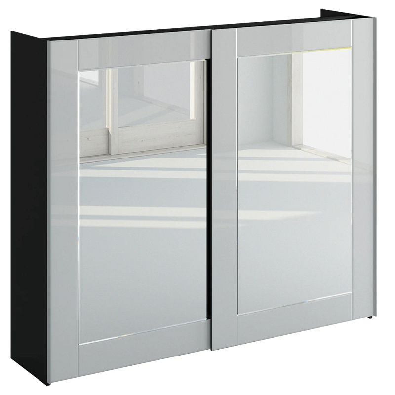 Шкаф-купе White Crystal Черный Белый Зеркало в Воронеже | Loft Concept 