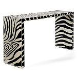 Консоль Дизайнерская Kenya Console ZEBRA Bone Inlay black варинант исполнения - 3 | Loft Concept в Воронеже