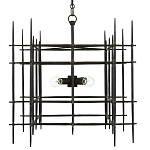 Люстра черная квадратной остроконечной формы Black Square варинант исполнения - 3 | Loft Concept в Воронеже