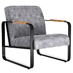 Кресло серый велюр с жесткими подлокотниками на полозьях Ashton варинант исполнения - 1 | Loft Concept в Воронеже