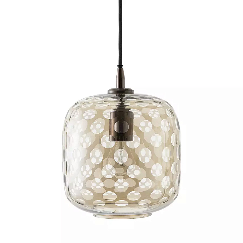 Подвесной светильник с плафоном из стекла с рельефным узором Glass lampshade with Relief Pattern Коричневый Подвесной светильник с плафоном из стекла с рельефным узором Glass lampshade with Relief Pattern Коричневый в Воронеже | Loft Concept
