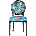Стул из массива бука бирюзовый с изображением птиц и цветов Turquoise Chinoiserie Birds Garden Chair варинант исполнения - 1 | Loft Concept в Воронеже