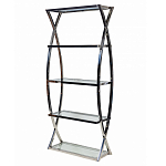 Металлический стеллаж со стеклянными полками Molecule варинант исполнения - 1 | Loft Concept в Воронеже