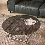 Дизайнерский журнальный стол с круглой столешницей на стальном основании Rivetyk варинант исполнения - 3 | Loft Concept в Воронеже