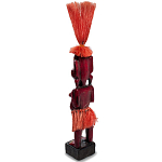 Деревянная декоративная статуэтка Asmat Red Straw Headdress Statuette Red варинант исполнения - 2 | Loft Concept в Воронеже