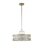 Подвесной светильник цвета латунь с белым матовым плафоном с геометрическим рисунком Feiss варинант исполнения - 2 | Loft Concept в Воронеже