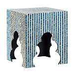 Приставной столик с инкрустацией раковинами устриц Bone Inlay варинант исполнения - 6 | Loft Concept в Воронеже