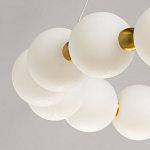 Люстра круглая с матовыми белыми шарами PEARLS Suspension варинант исполнения - 10 | Loft Concept в Воронеже