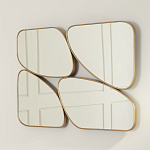 Зеркало в ассиметричной раме золотистого цвета Chaotic варинант исполнения - 3 | Loft Concept в Воронеже