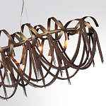 Люстра подвесная линейная с переплетенными металлическими лентами и цепочками Atlantis Chain варинант исполнения - 5 | Loft Concept в Воронеже