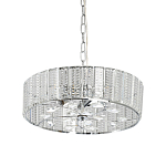 Люстра круглая на цепи цвета хром с прозрачными рельефными хрустальными пластинами Textured Glass Chandelier варинант исполнения - 1 | Loft Concept в Воронеже