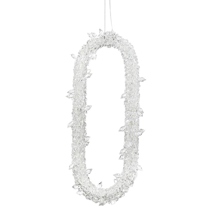 Подвесной светильник овальной формы с декором кристаллы Gilbertine Oval Crystals Hanging Lamp Прозрачный Хром Подвесной светильник овальной формы с декором кристаллы Gilbertine Oval Crystals Hanging Lamp Прозрачный Хром в Воронеже | Loft Concept