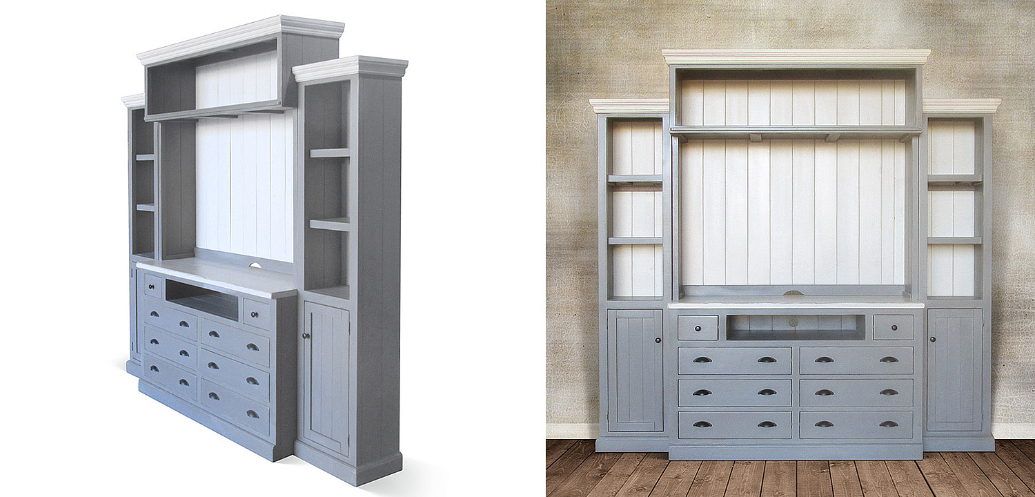 Шкаф-стеллаж Sandro Provence HARMONIE Weathered Grey Шкаф-стеллаж Sandro Provence HARMONIE Weathered Grey - Loft-Concept в Воронеже