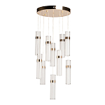 Люстра каскадная с прозрачными цилиндрическими плафонами Jenae Glass Tube Lighting варинант исполнения - 2 | Loft Concept в Воронеже