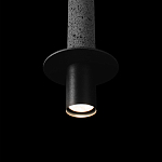 Подвесной светильник с узким цилиндрическим плафоном и черным металлическим декором Concrete Pipe варинант исполнения - 7 | Loft Concept в Воронеже