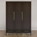 Большой Шкаф Primo Темный орех с 3 дверьми и 3 выдвижными ящиками варинант исполнения - 1 | Loft Concept в Воронеже