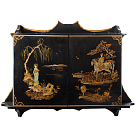 Винтажная полка в Китайском стиле c ручной росписью Chinese Shelf Black варинант исполнения - 1 | Loft Concept в Воронеже