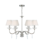 Люстра цвета никель с прозрачными стеклянными подвесками в форме капель Elstead Lighting варинант исполнения - 2 | Loft Concept в Воронеже