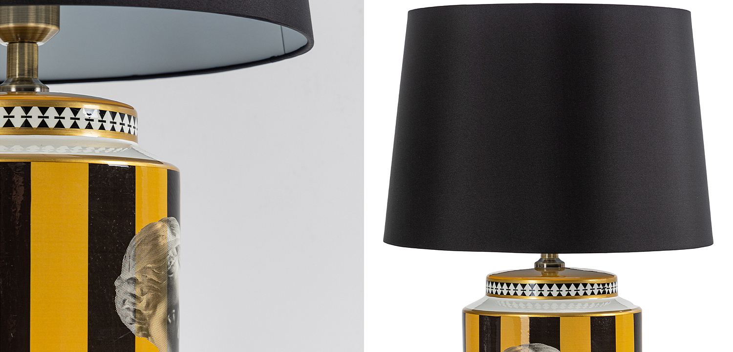 Настольная лампа Venus Yellow Black Lampshade Настольная лампа Venus Yellow Black Lampshade - Loft-Concept в Воронеже