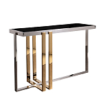 Консоль в современном стиле с черной стекляной столешницей Console with Black Glass варинант исполнения - 1 | Loft Concept в Воронеже