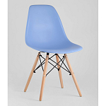 Пластиковый стул на ножках из массива бука Eames Blue варинант исполнения - 1 | Loft Concept в Воронеже