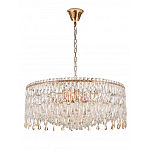 Люстра круглая с хрустальными подвесками на золотистом каркасе Roul Crystal Light варинант исполнения - 9 | Loft Concept в Воронеже