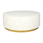 Стол журнальный Белый RADIAL BONE INLAY COFFEE TABLE NATURAL варинант исполнения - 1 | Loft Concept в Воронеже