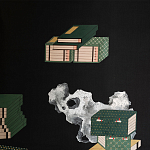 Обои ручная роспись The Art of Learning and Steps for the Flowers by Teo Yang Original colourway on Pitch dyed silk варинант исполнения - 3 | Loft Concept в Воронеже