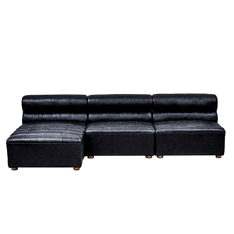 Диван Veronica Leather Sofa Черный в Воронеже | Loft Concept 