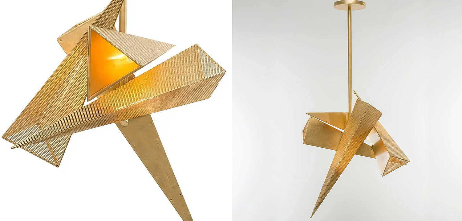 Люстра Susan Hornbeak TRYSTAN CHANDELIER - Gold Leafed Perforated Steel Pyramids Gold Люстра Susan Hornbeak TRYSTAN CHANDELIER - Gold Leafed Perforated Steel Pyramids Gold - Loft-Concept в Воронеже